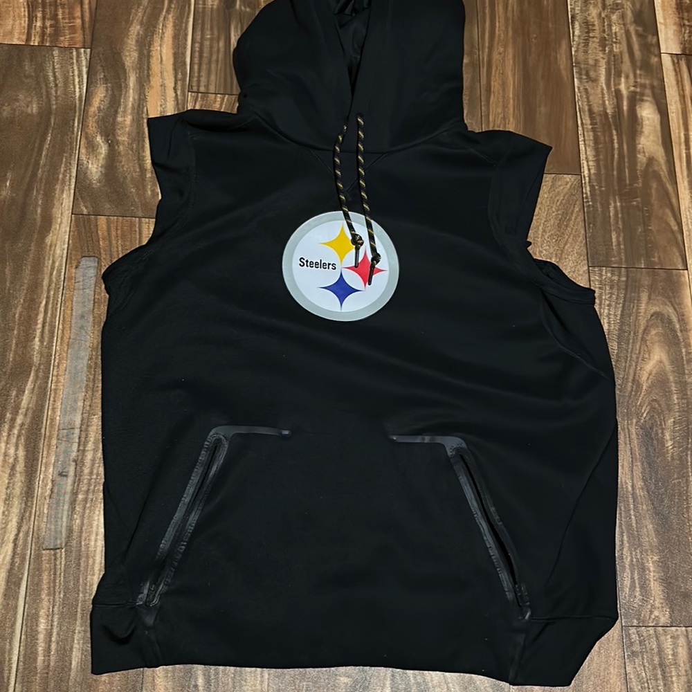 Steelers Nike dri fit sleeveless hoodie L